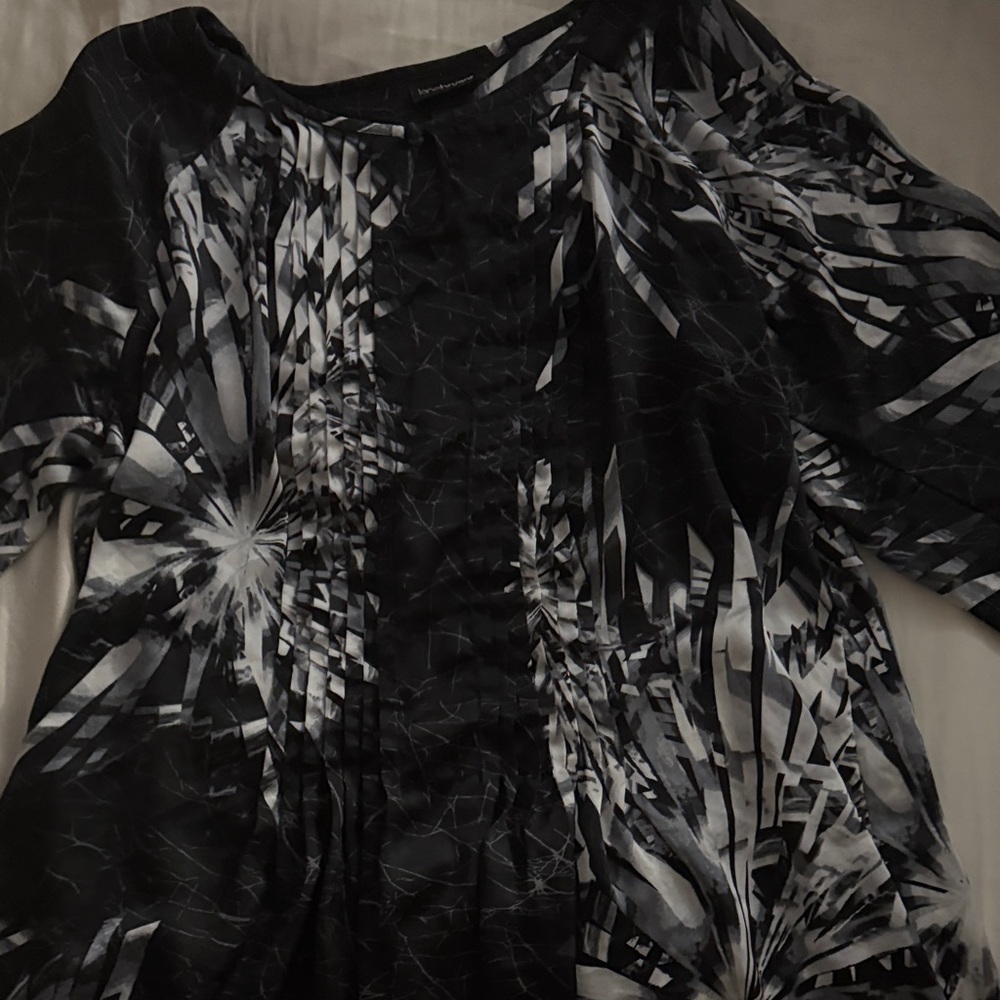Lane Bryant Abstract Black and White Tunic